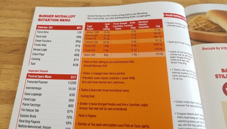Burger King Nutrition Menu