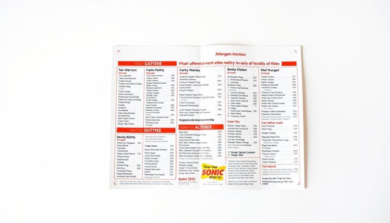 Sonic Allergen Menu