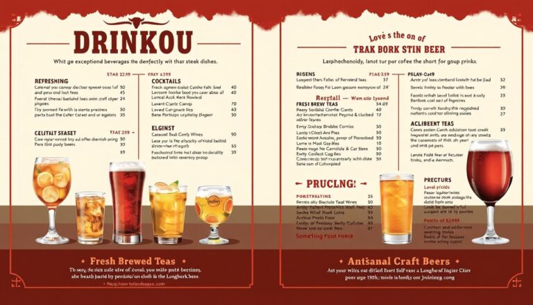 longhorn steakhouse drink menu