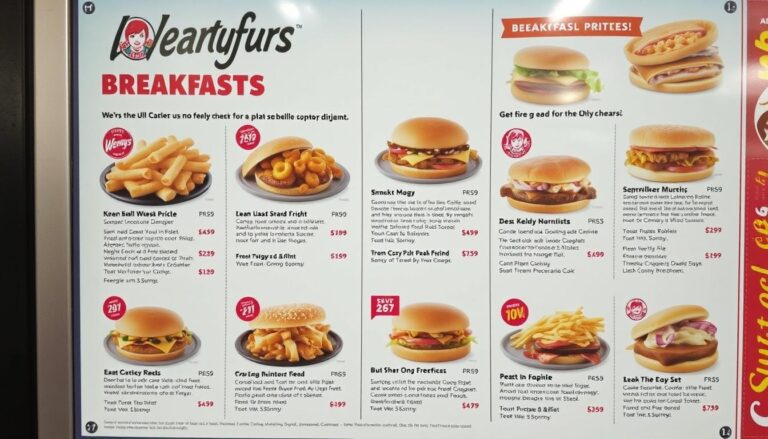 wendy's breakfast menu with prices